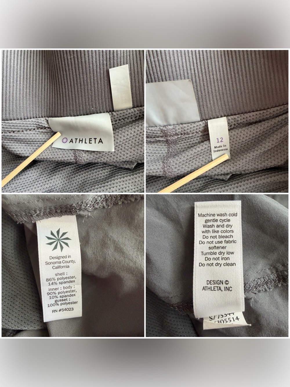 Athleta Skort Womens 12 Gray Midtown Golf Tennis Active Stretch Pickleball F - Picture 14 of 14
